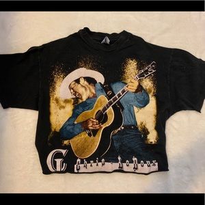 Western crop screen print tee